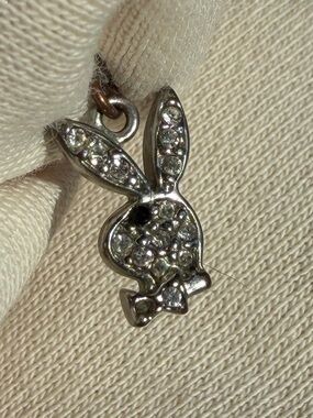 Small Playboy Bunny Pendant Charm - Silver